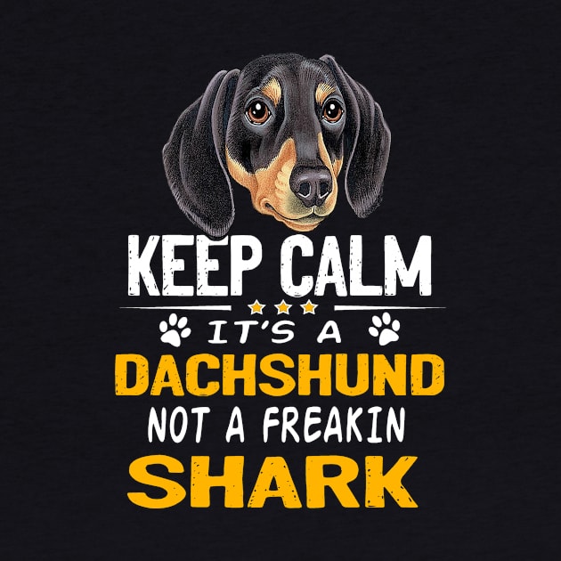 Keep Calm It's A Dachshund Not A Freakin Shark by Drakes